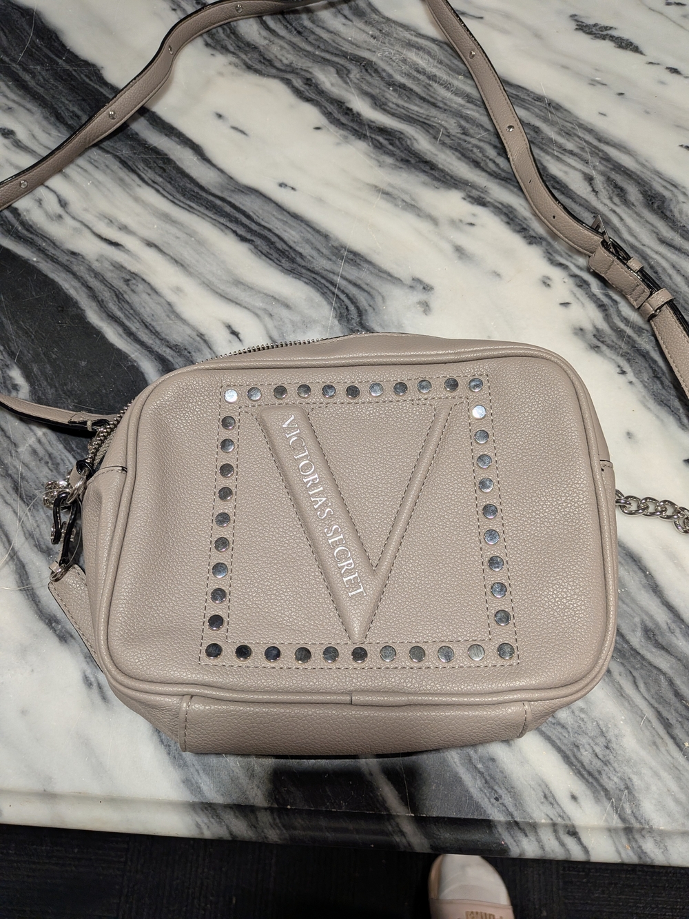 Victoria's Secret Taupe Crossbody Bag with Stud Detail